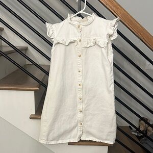 Savanna Jane Charming White Ruffle Button-Down Dress